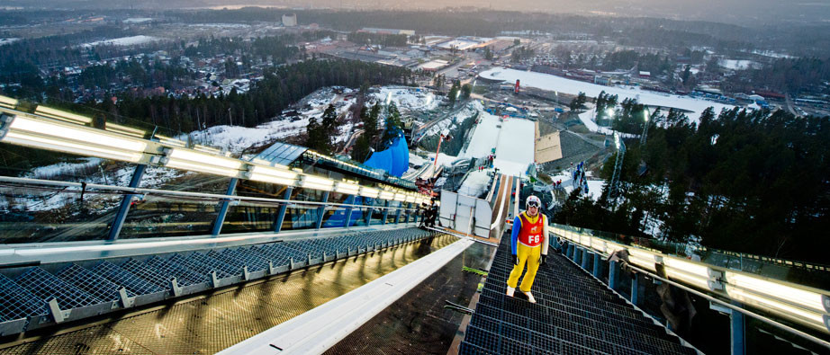 The IOC Evaluation Commission visited the  Lugnet National Ski Stadium in Falun, where ski jumping and Nordic combined would be held if the bid from Stockholm Åre 2026 is awarded the Olympic Games ©Falun Municipality