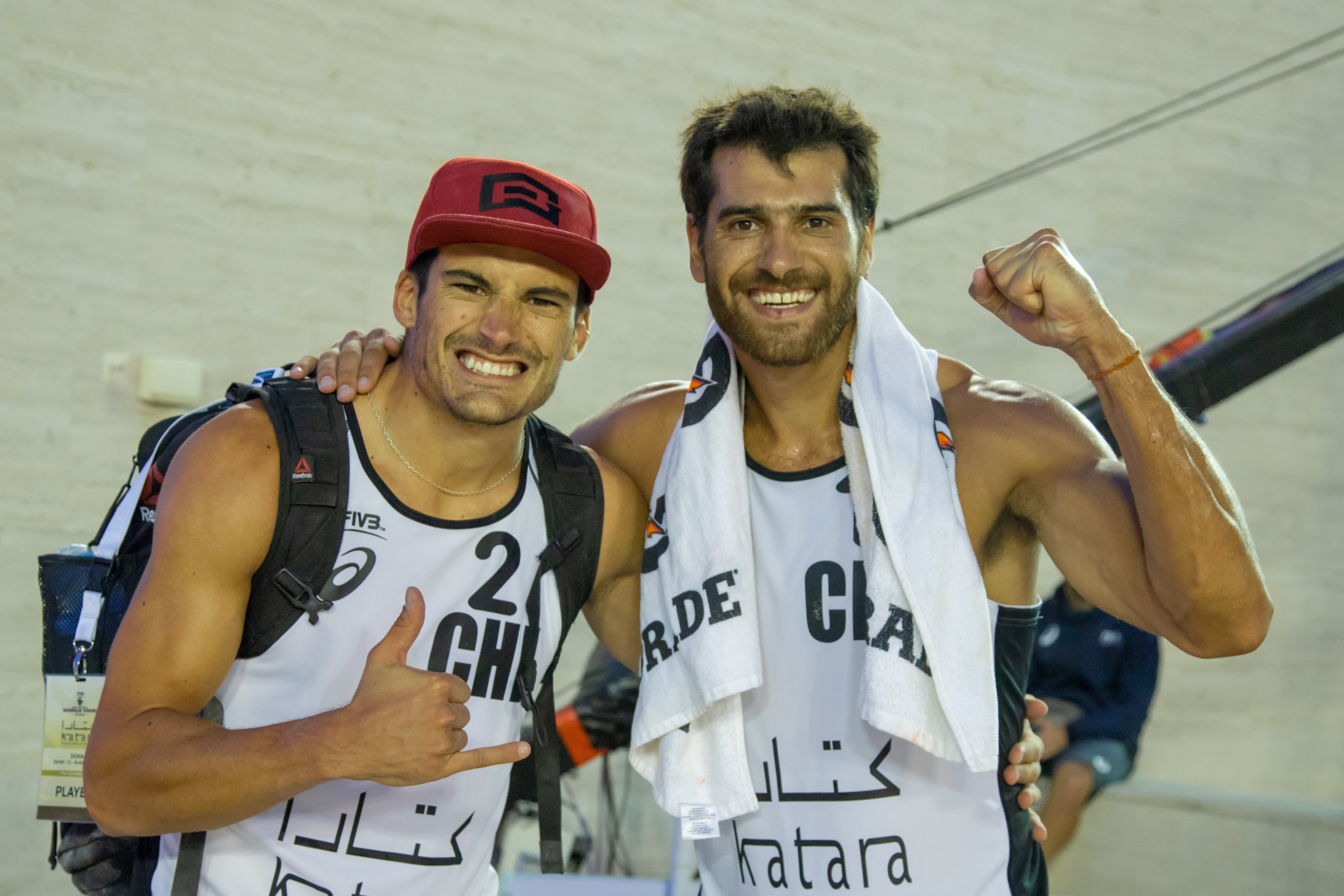 Chilean cousins Esteban and Marco Grimalt are in the final at Doha and seeking their second successive title in the FIVB Beach Volleyball World Tour series ©FIVB