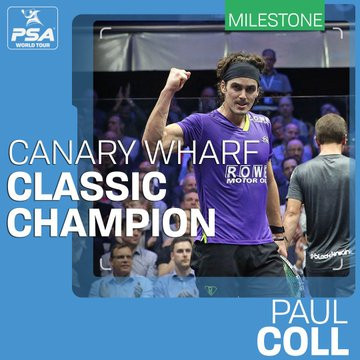 New Zealand's Paul Coll won the PSA Canary Wharf Classic title in London today ©PSA