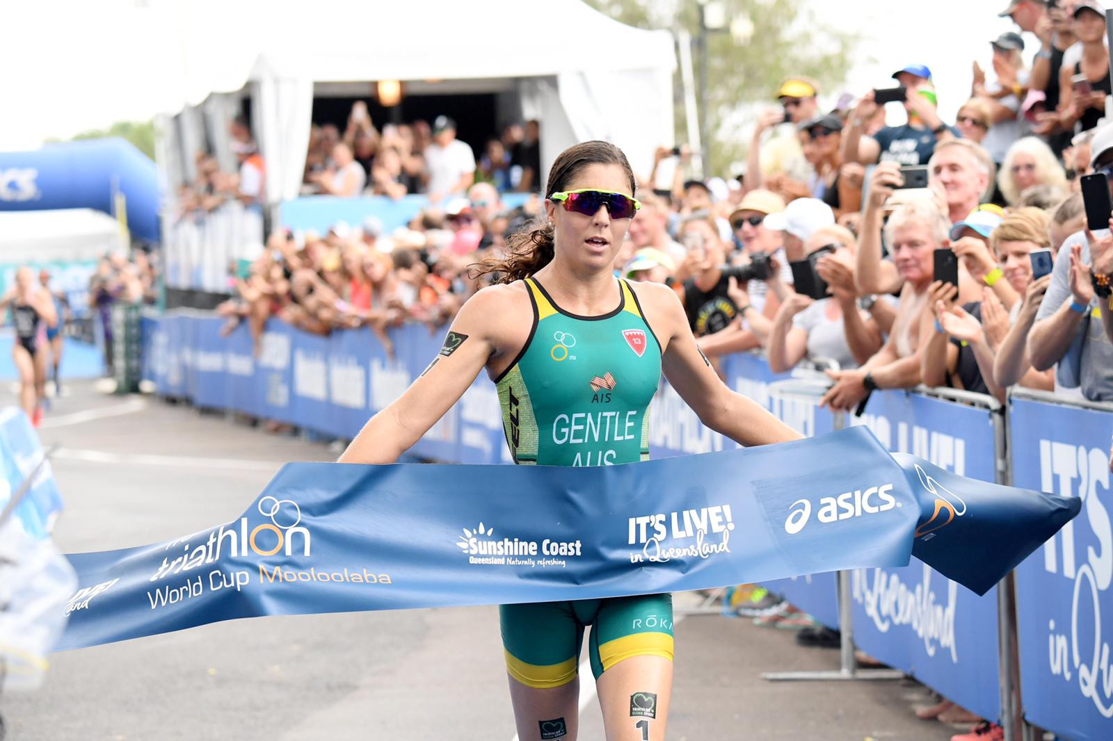 Gentle golden again on home soil as she takes ITU World Cup title in Queensland's Mooloolaba