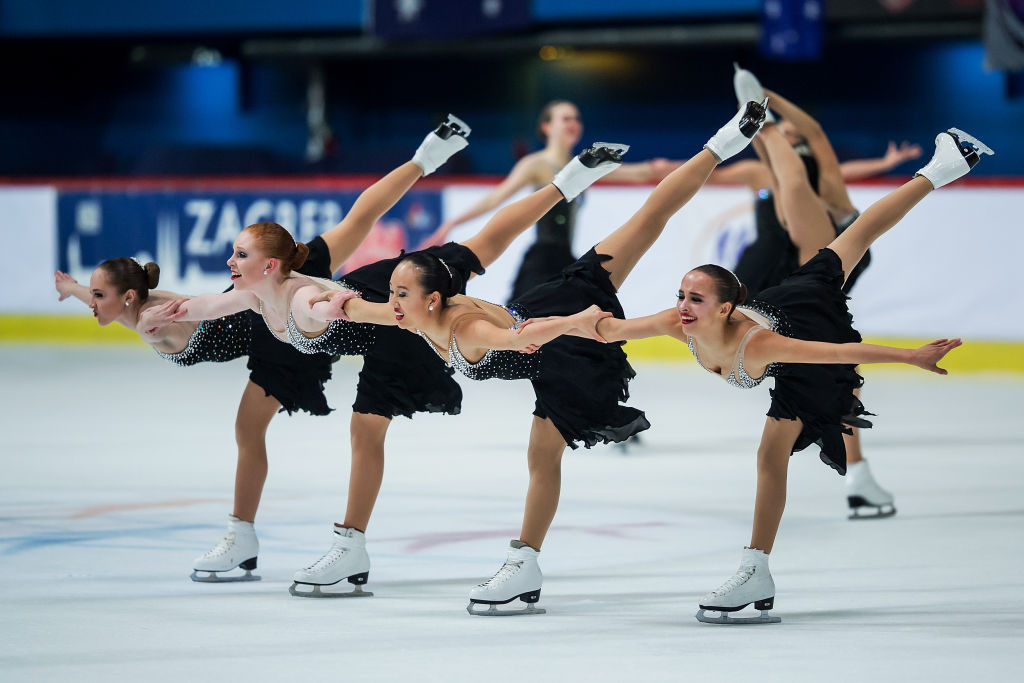 Team Skyliners Junior, of the United States, silver medallists last year, took bronze today behind the two Russian teams at the ISU World Junior Synchronised Skating Championships in Switzerland ©ISU