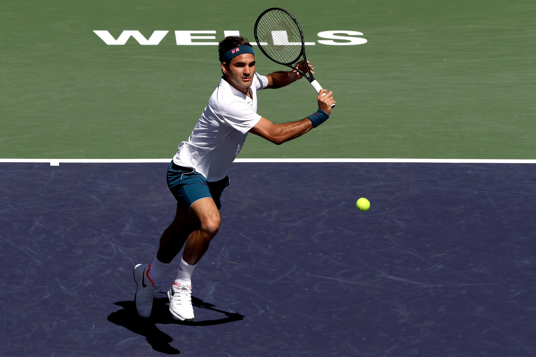 Switzerland's Roger Federer is into the final of the Indian Wells Masters without having to play his semi-final after Rafael Nadal withdrew injured ©Getty Images