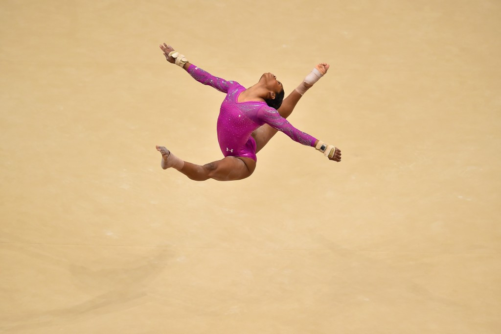 American double Olympic champion Gabby Douglas got her nation off to a superb start with a dazzling floor routine ©Getty Images