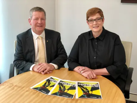AOC chief executive Matt Carroll met with Australia’s Foreign Affairs Minister Marise Payne to discuss the Government’s Sports Diplomacy 2030 strategy ©AOC
