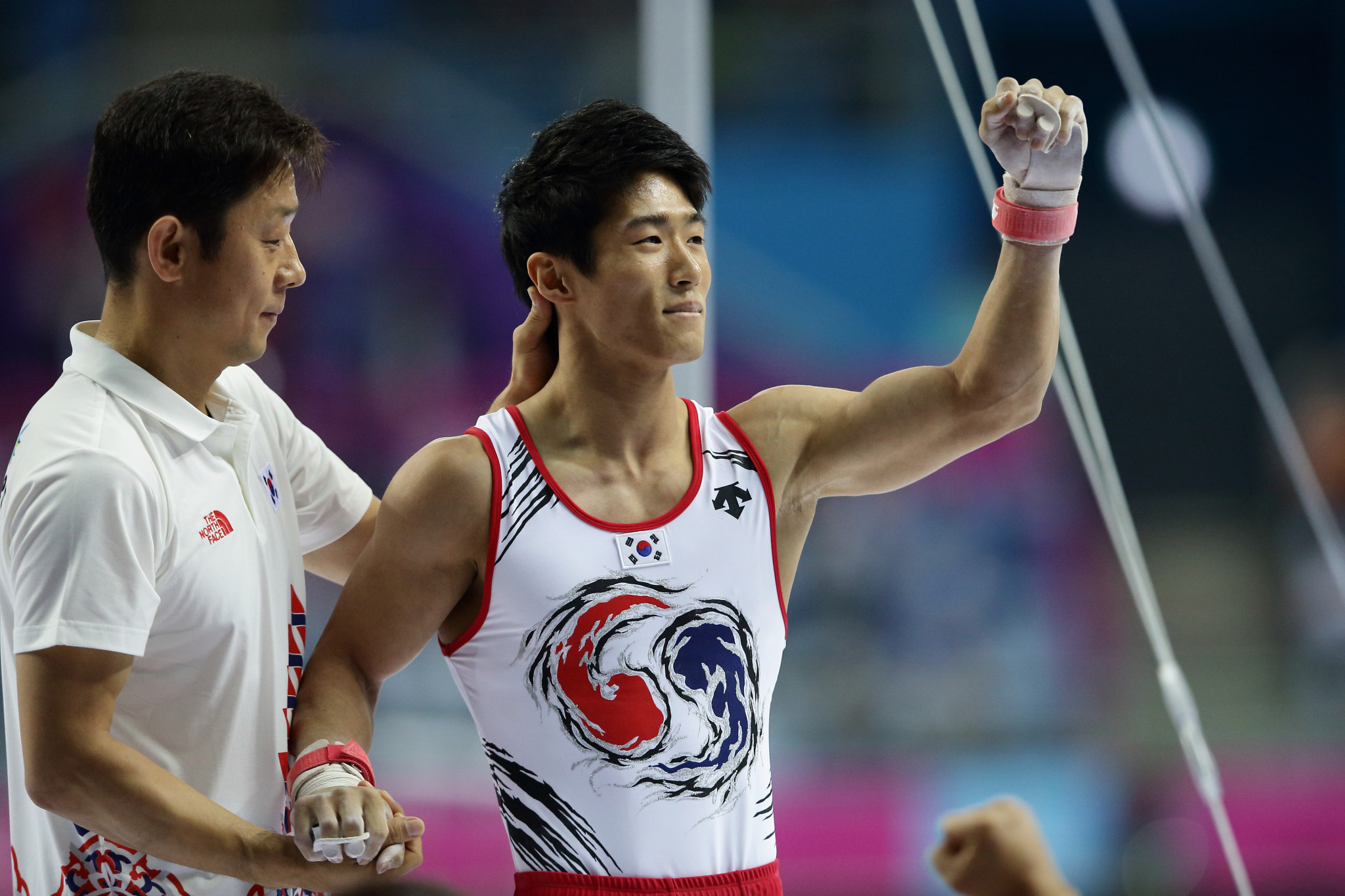 London Olympic champion Hakseon Yang won the men's vault today in Baku ©Getty Images