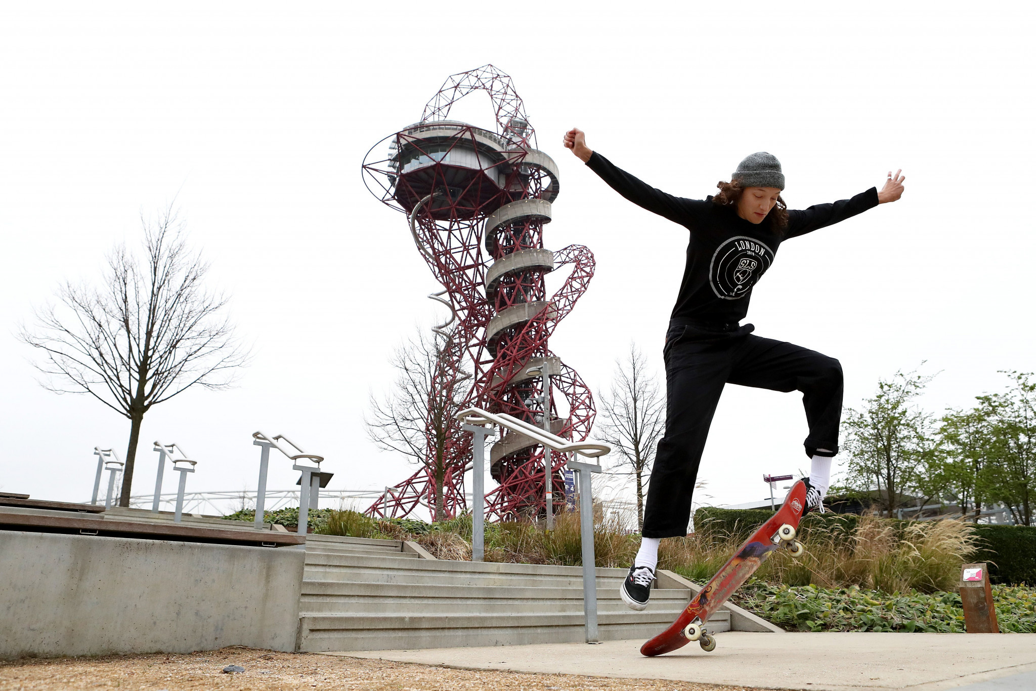 British skateboarder Helena Long showed off her skills at the launch of the event ©London 2019