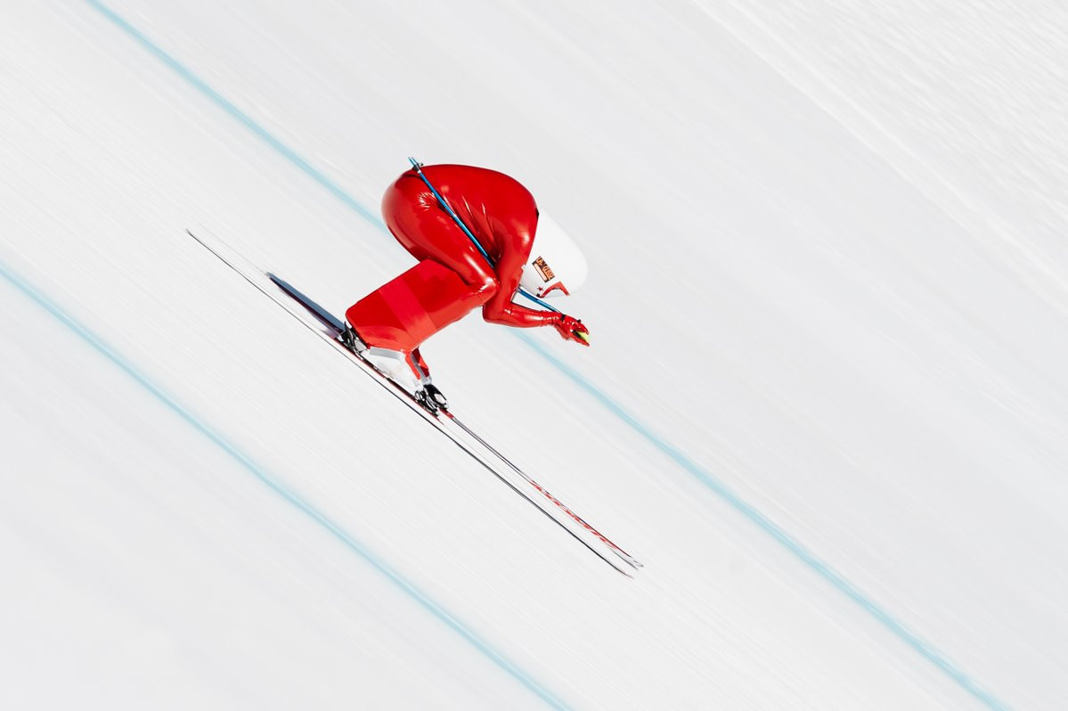 Simone Origone won his sixth world title with a top speed of 228.862 km/h ©Vars Speed Skiing