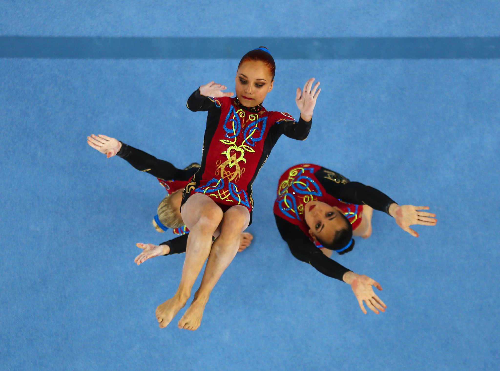 Belarus won gold and silver medals in the women's group final at the FIG  Acrobatic World Cup in Las Vegas. ©Getty Images