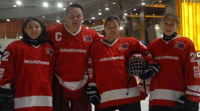 Mongolian Ice Hockey Federation vice-president Mergen Arslan is coach of the women's team and organised a training camp for them as they prepare for their international debut next month ©IIHF