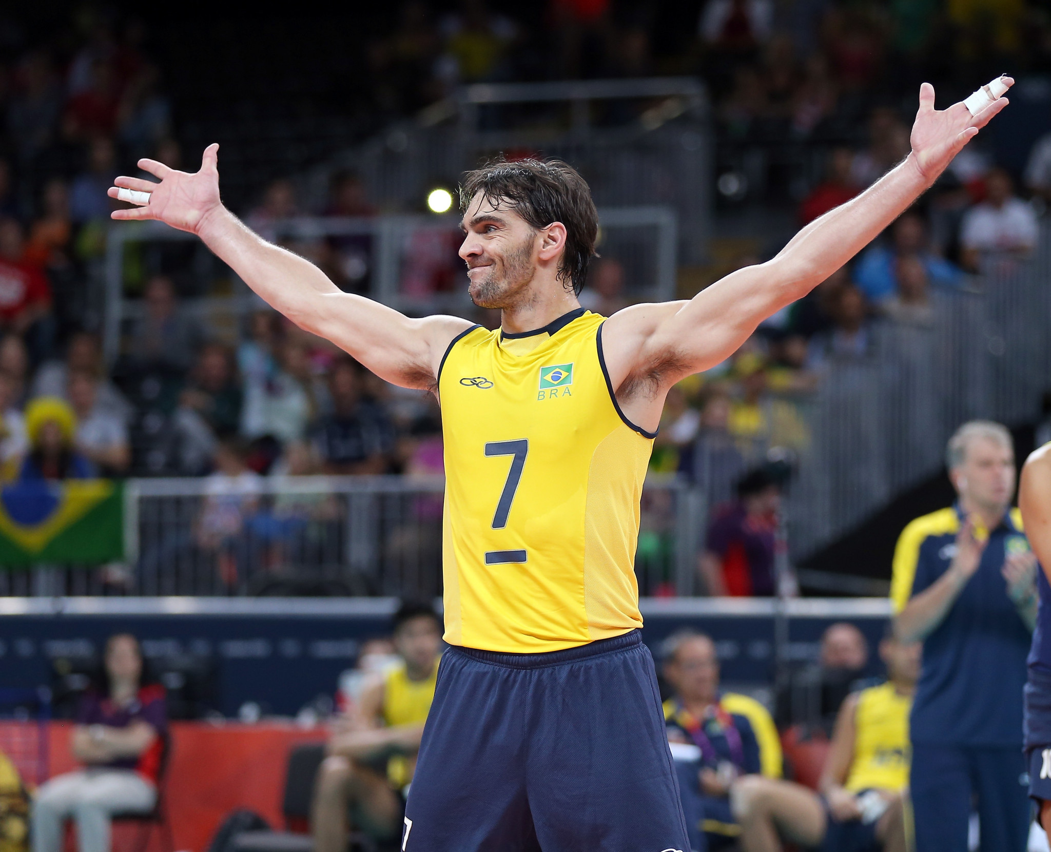 Brazilian legend Giba will be one of the names on court when the inaugural Snow Volleyball World Tour begins tomorrow in Austria ©Getty Images