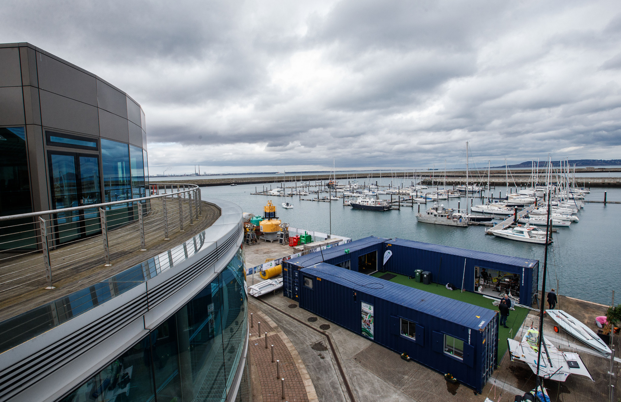 The Performance Headquarters are entirely mobile, consisting of three converted shipping units ©Irish Sailing
