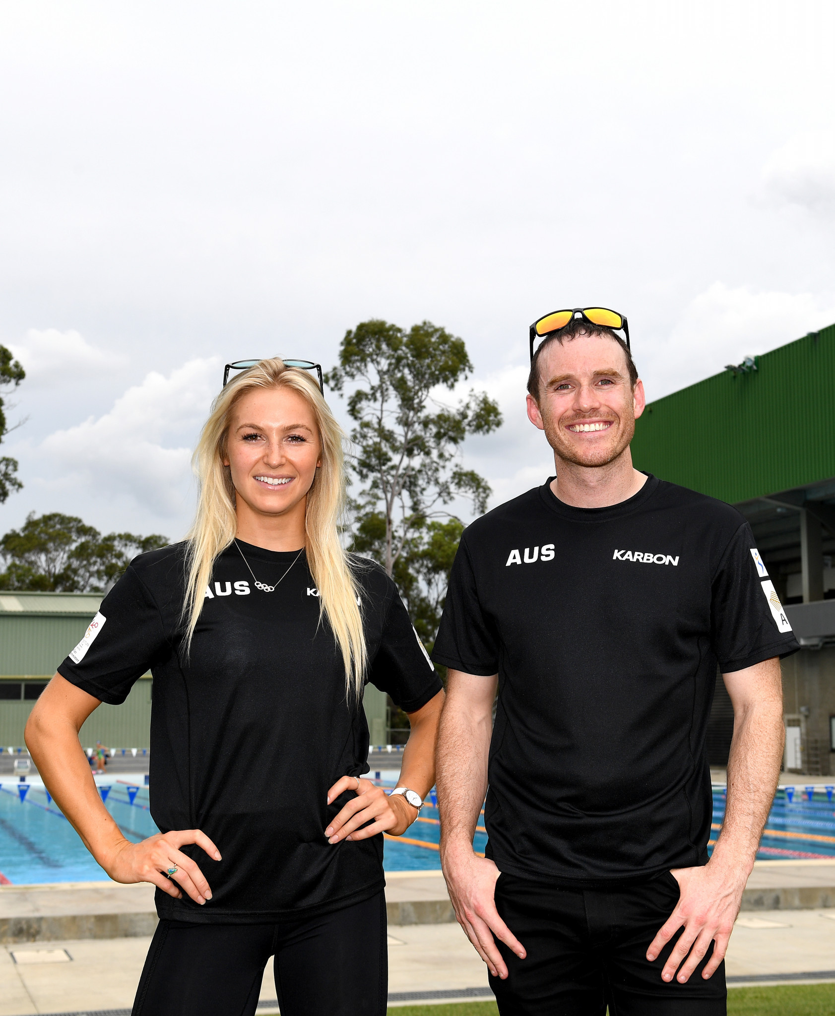 Australian freestyle skiers Danielle Scott and David Morris attended an event in Chandler to mark the announcement of plans for the new ski jumping facility ©Getty Images