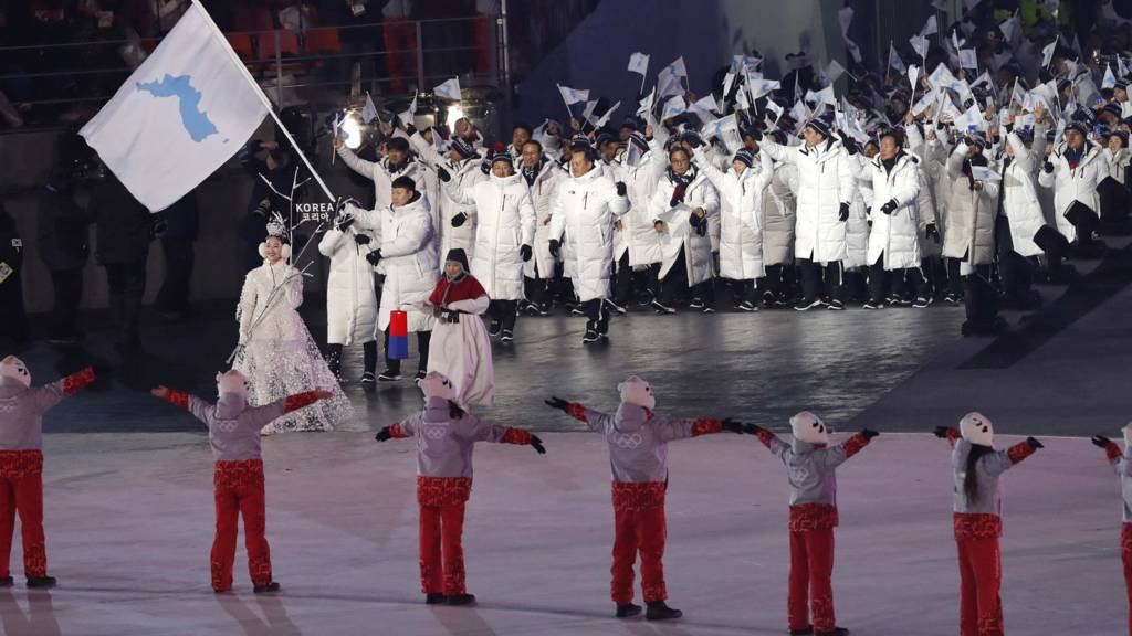 North and South Korea marched together in the Opening Ceremony at Pyeongchang 2018 ©Getty Images