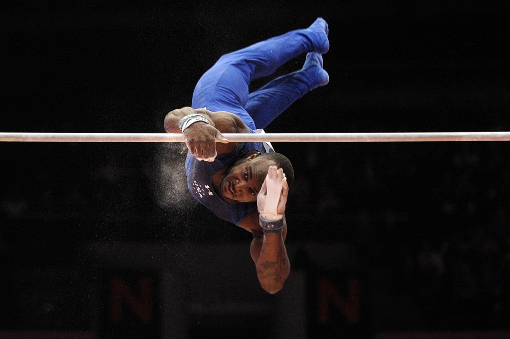 Donnell Whittenburg struggled on the high bar which is causing a problem for many gymnasts at Glasgow 2015 ©Getty Images