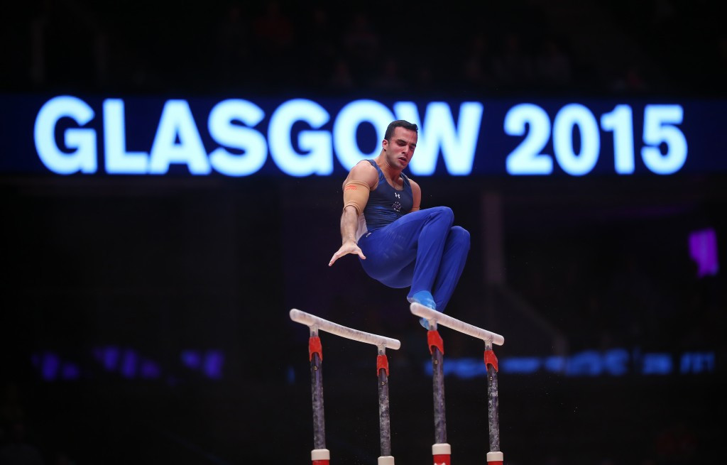 Danell Leyva's routine on the parallel bars helped the United States secure a place in the final and with it a Rio 2016 berth