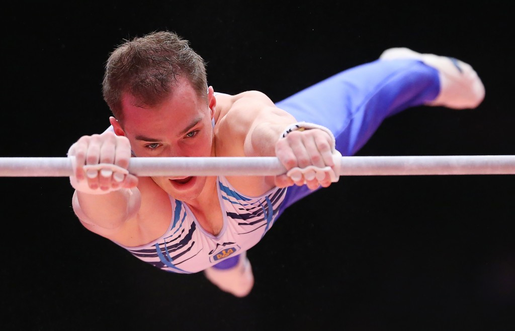 Oleg Verniaiev of Ukraine's total of 90.131 saw him finish second on the individual all-around standings behind five-times world champion Kohei Uchimura of Japan