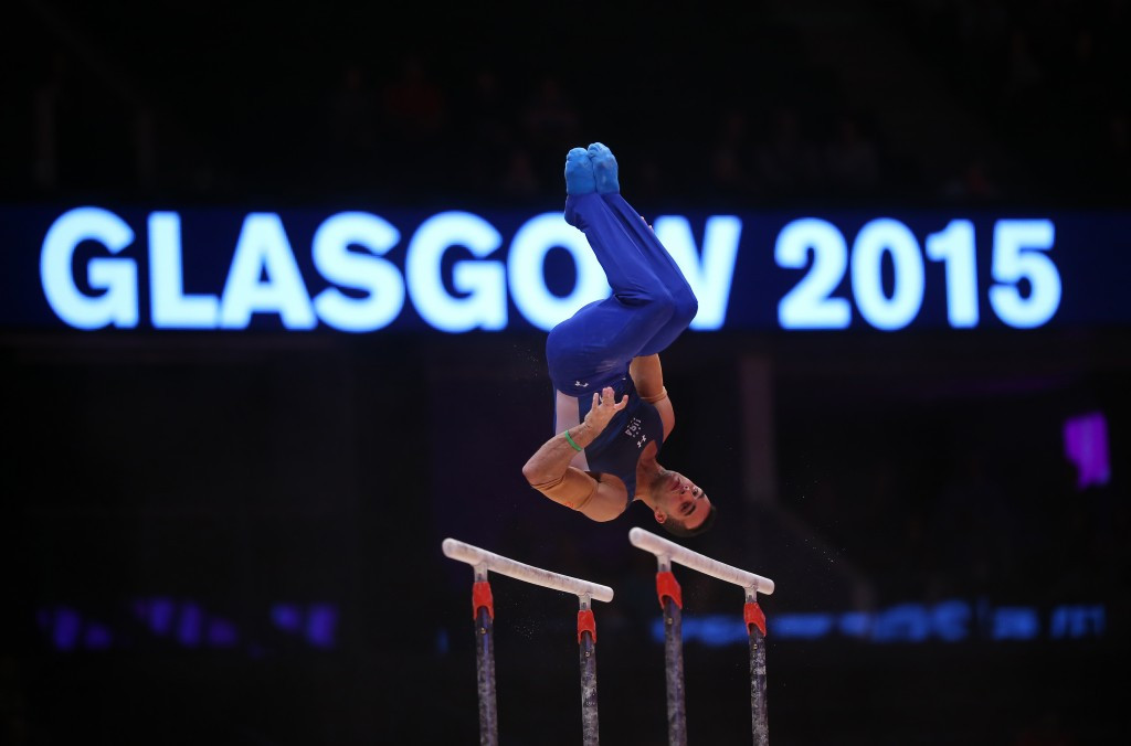 Danell Leyva of the United States was in superb form on the parallel bars ©Getty Images