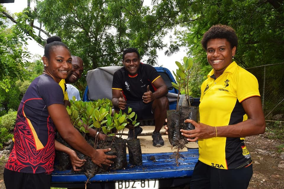 Papua New Guinea Olympic Committee plant mangroves to celebrate 100 days till Pacific Games 