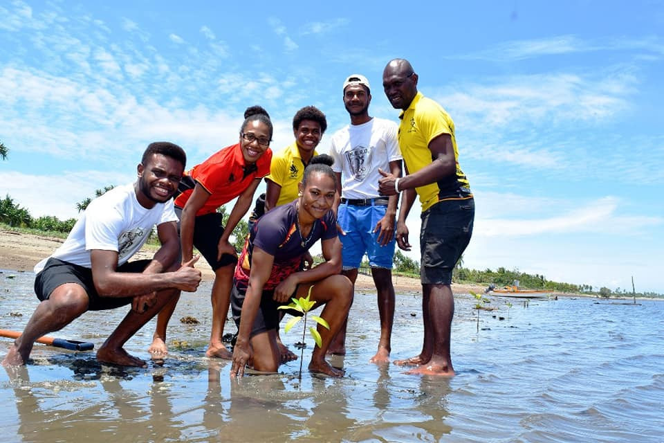 The mangroves were planted to encourage the athletes to be responsible citizens ©PNGOC/Facebook