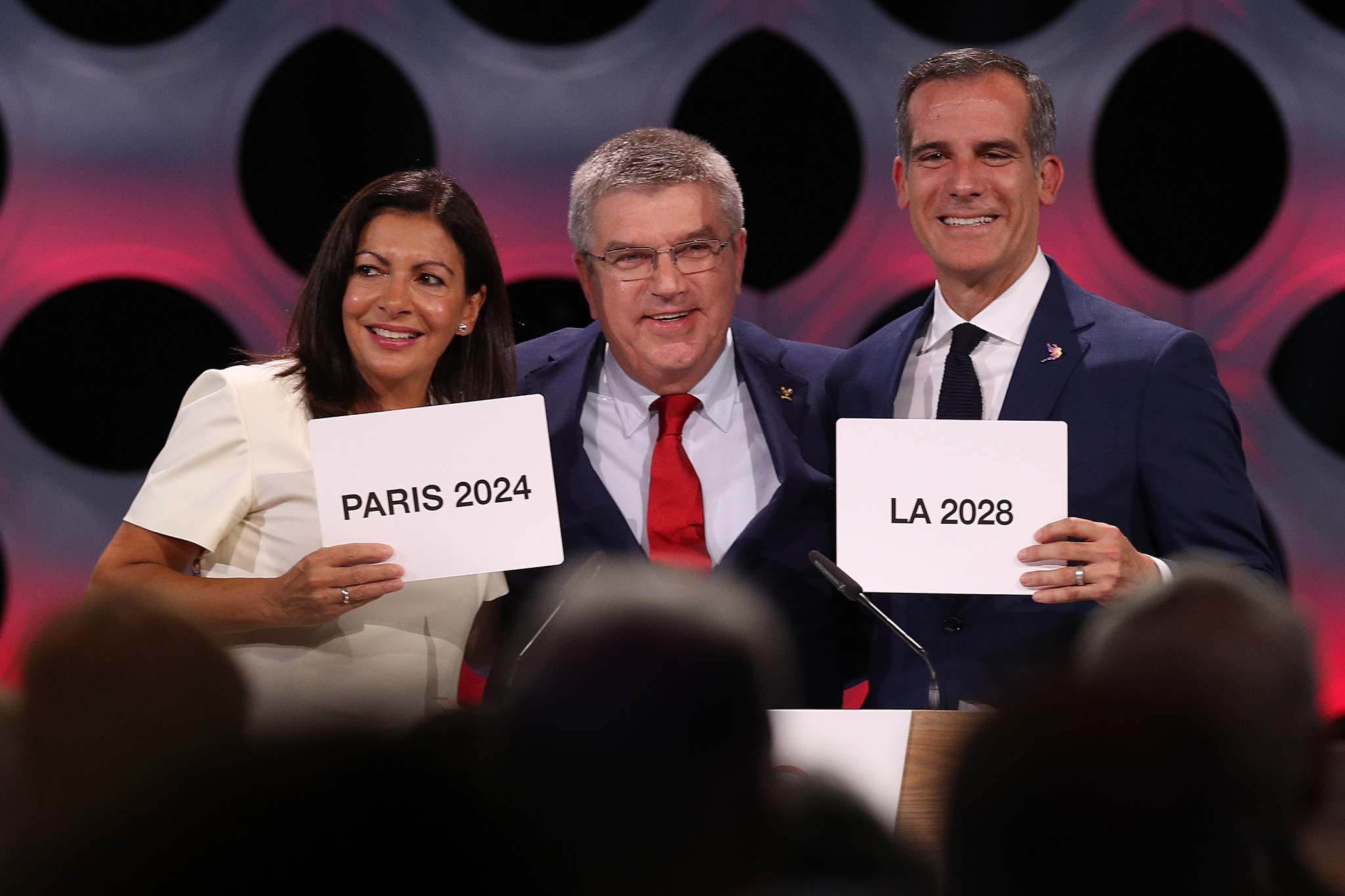 The last working group on the Olympic bidding process paved the way for the historic Paris 2024-Los Angeles 2028 double award ©Getty Images