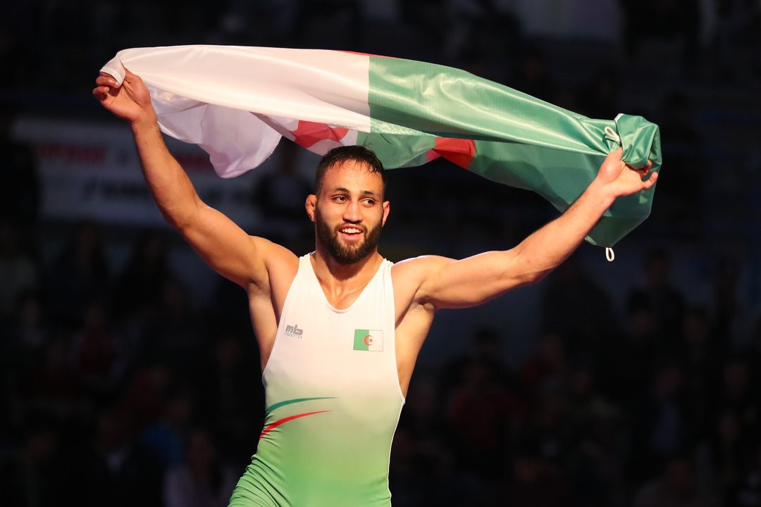 Algeria's Abdelhak Kherbache secured the 57 kilograms gold medal ©UWW/Kadir Caliskan