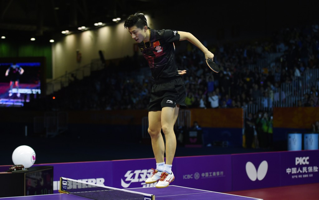 Ma Long celebrates his success in the men's singles competition ©Getty Images