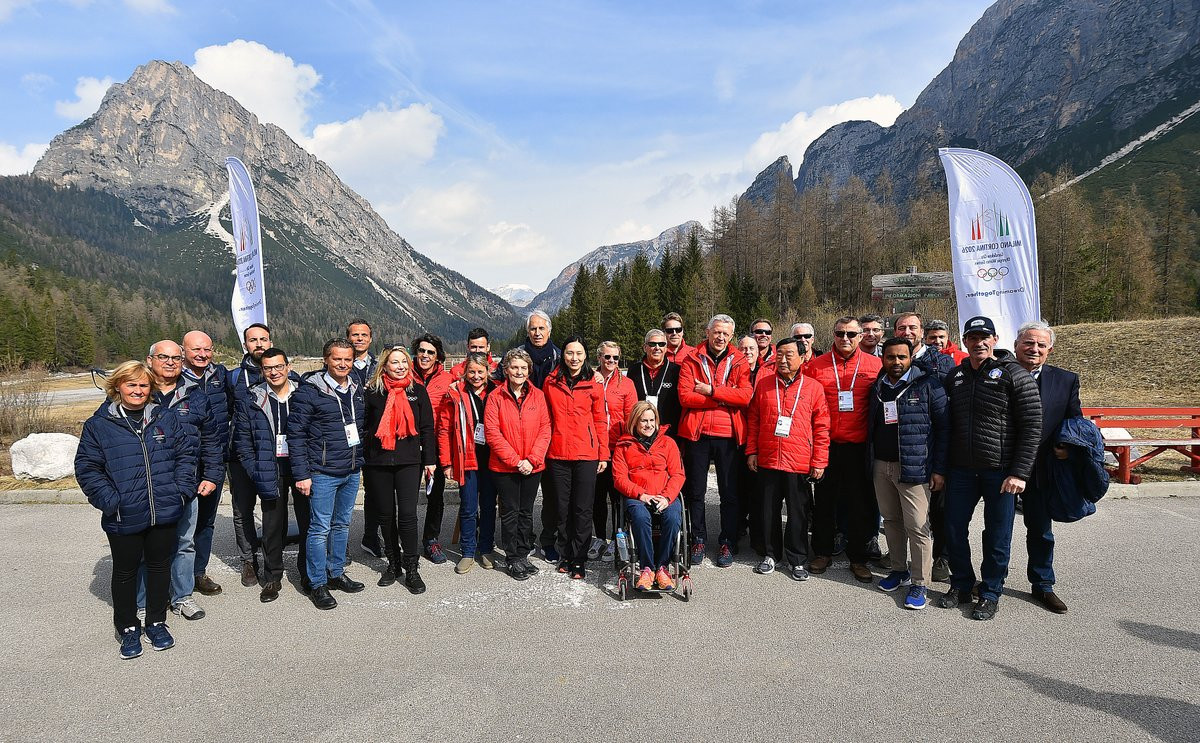 The IOC Evaluation Commission started their five-day visit by travelling to Cortina d'Ampezzo where they inspected the venues for Alpine skiing, curling and the sliding sports, as well as proposed Athletes' Village on the site of the airport built for the 1956 Winter Olympics ©Milan Cortina 2026