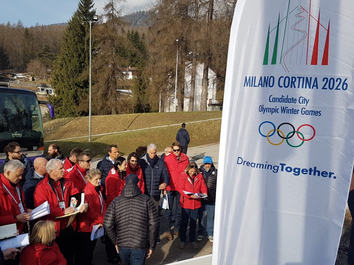 Cortina d'Ampezzo, host of the 1956 Winter Olympic Games, was the first stop for the IOC Evaluation Commission as it started its visit to Italy to inspect Milan Cortina 2026 ©Milan Cortina 2026