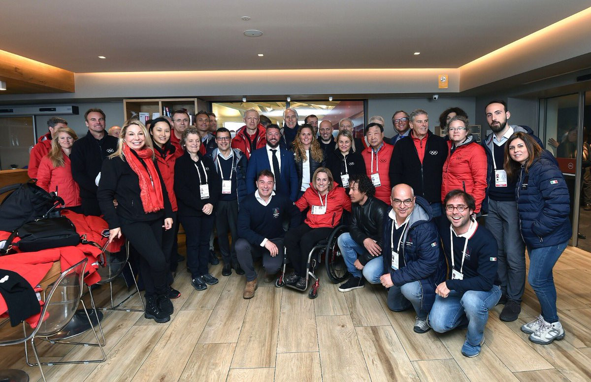 The IOC Evaluation Commission spent more than nine hours travelling on a bus today inspecting Milan Cortina 2026 facilities ©CONI