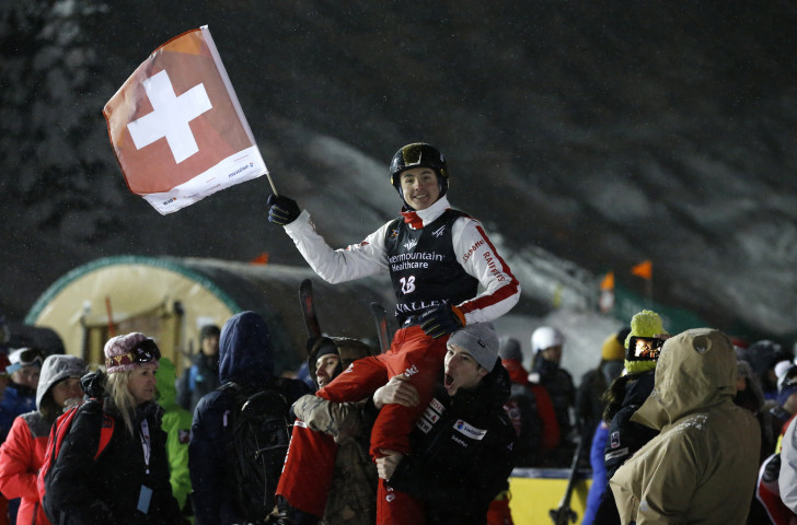 Noe Roth of Switzerland, who will defend his FIS world junior aerials title in Italy tomorrow, earned a silver medal at the senior World Championships in Park City earlier this year ©Getty Images