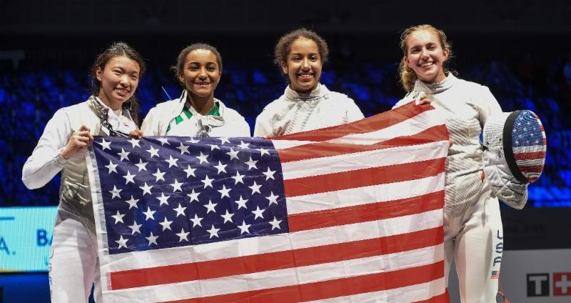 The United States will be looking to defend their title in the junior women's team foil event ©USA Fencing