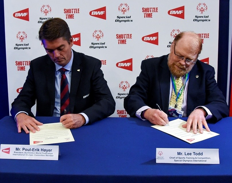 Special Olympics to benefit from "Shuttle Time" initiative after signing agreement with BWF