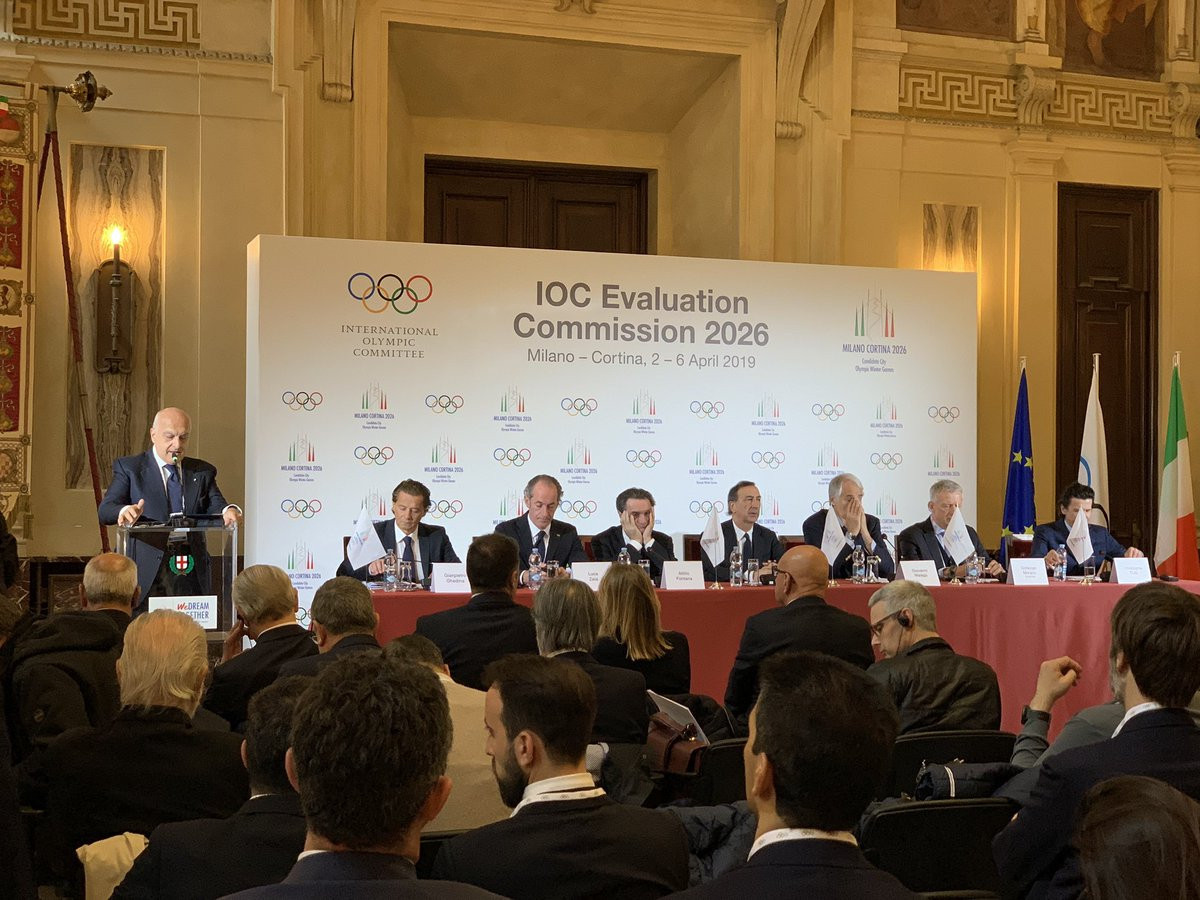 The top table was well-stacked for the final press conference ©Milan Cortina 2026