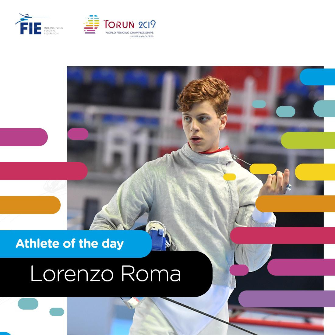 Favourite Roma wins junior men's sabre on opening day of Junior and Cadet World Fencing Championships