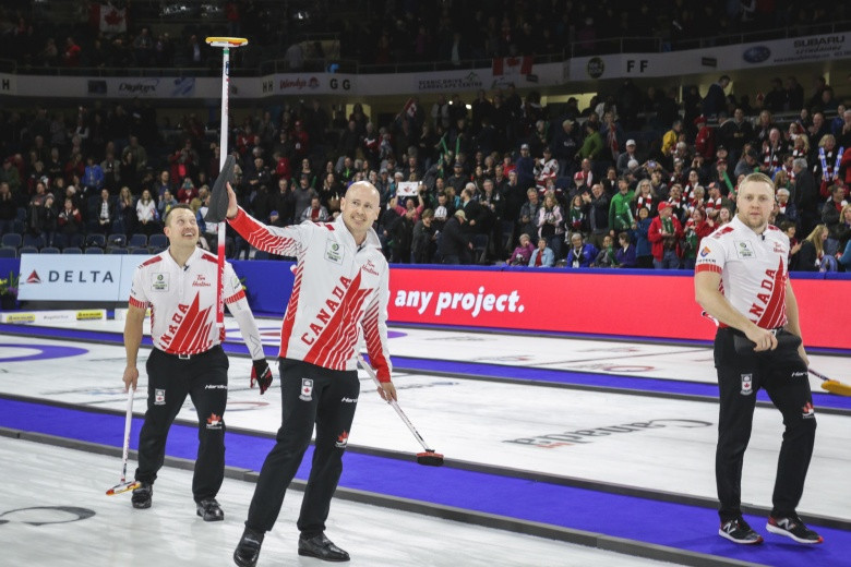 Hosts Canada are into the final of the Men's World Curling Championship ©World Curling/Jeffrey Au