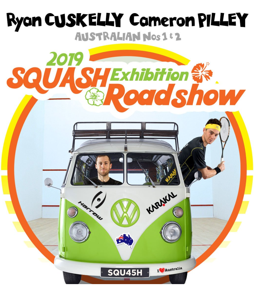 Ryan Cuskelly and Cameron Pilley will hold exhibitions prior to the Championships ©Squash Australia