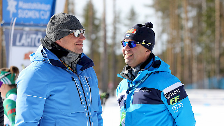 Finnish Ski Association executive director Mika Kulmala, right, will leave the organisation in June ©Finnish Ski Association