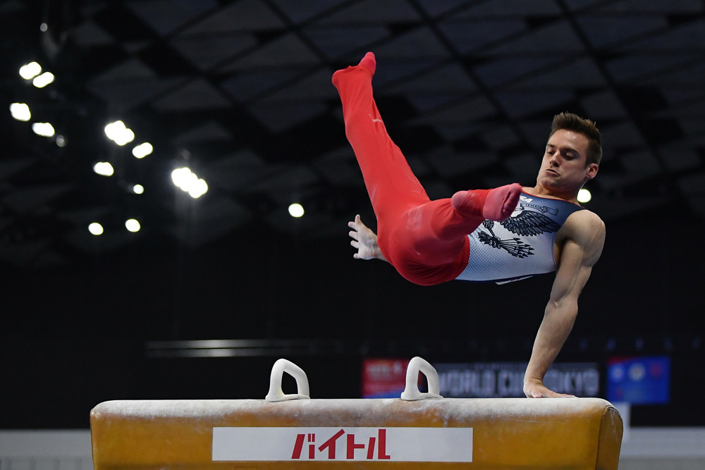 Two-time Olympian Sam Mikulak came out on top in the men's all-around standings ©FIG/Rimako Takeuchi
