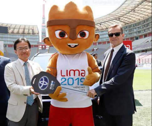 Toyota are revealed as Lima 2019 gold sponsors at the National Stadium ©Lima 2019