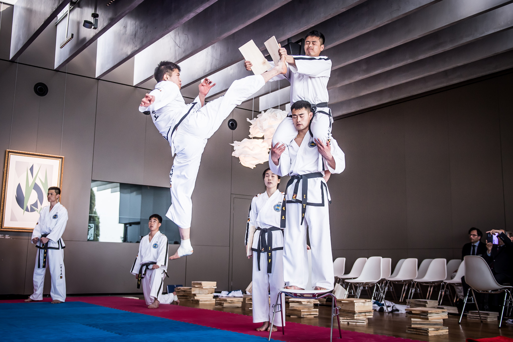 The joint demonstration then begun, with the team from the ITF performing first ©World Taekwondo