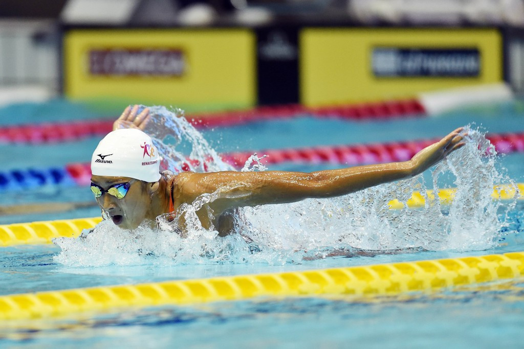 Japan's Rikako Ikee set a world junior record in the 100m butterfly ©Getty Images