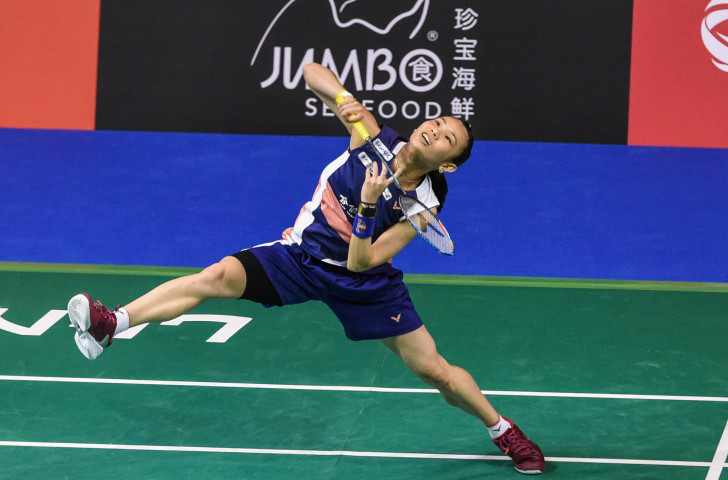 Chinese Taipei's world number one Tai Tzu-ying pictured during her testing quarter-final win at the BWF Singapore Open today ©Getty Images