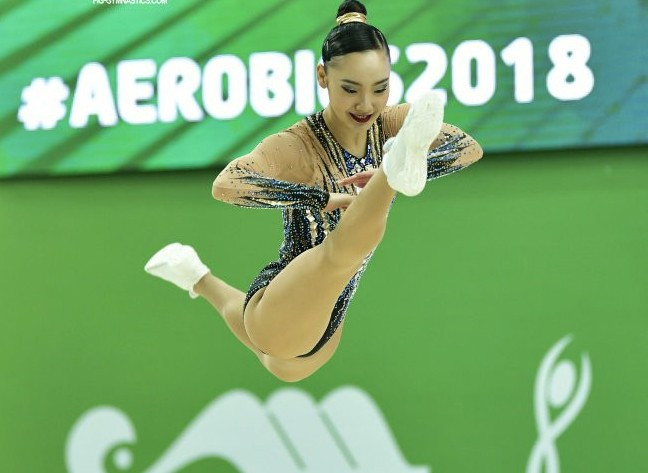 The home crowd will be cheering on Japan's Riri Kitazume at the FIG Aerobics World Cup in Tokyo ©FIG