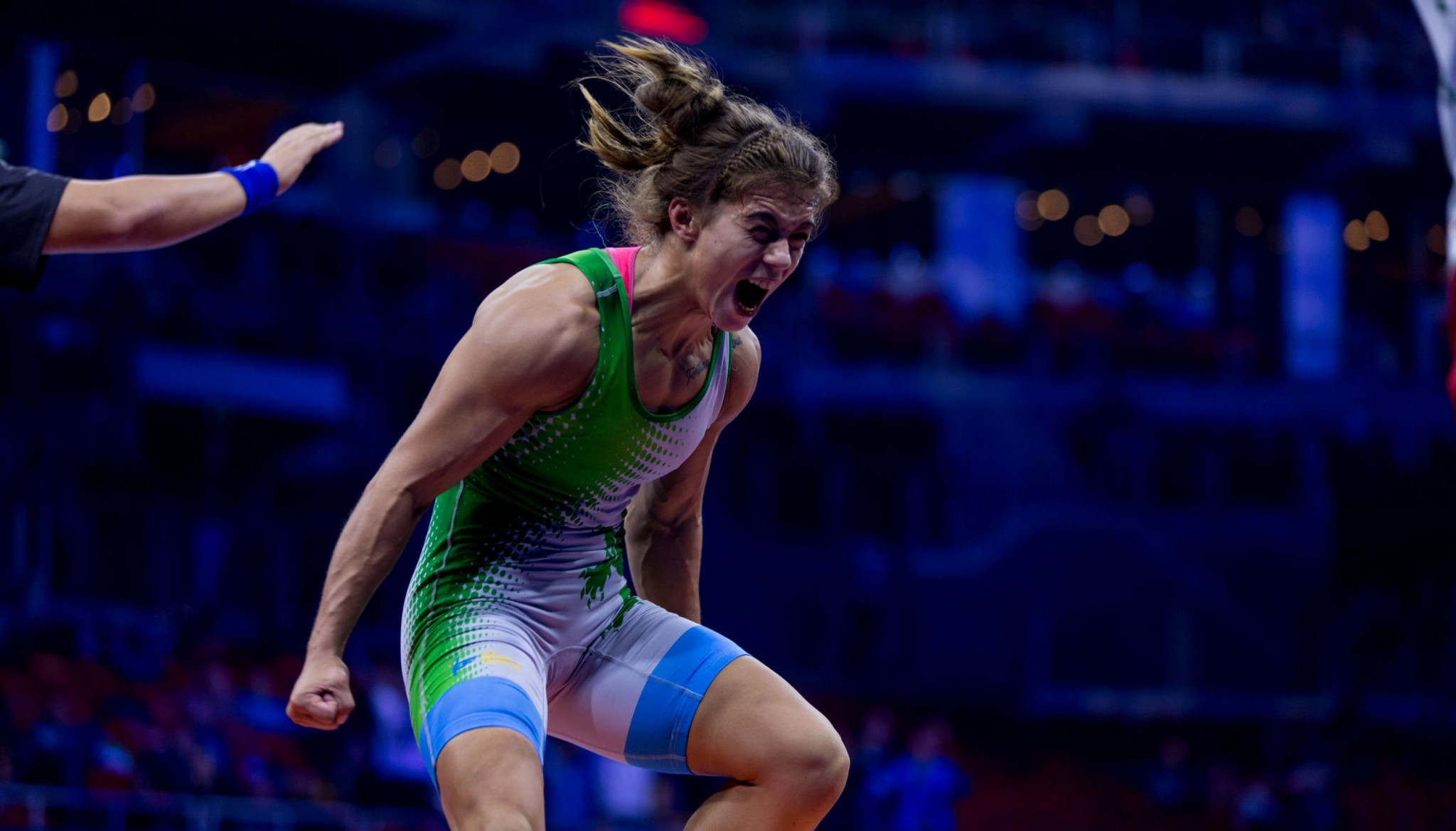 Bulgaria’s Taybe Yusein retained her women's 62kg title ©United World Wrestling