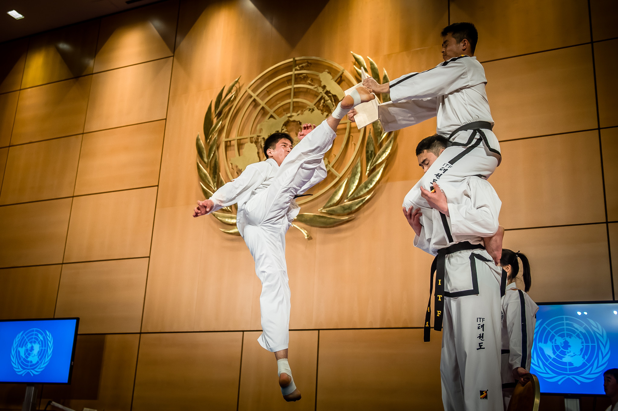 The ITF team from North Korea performed for the audience first ©World Taekwondo