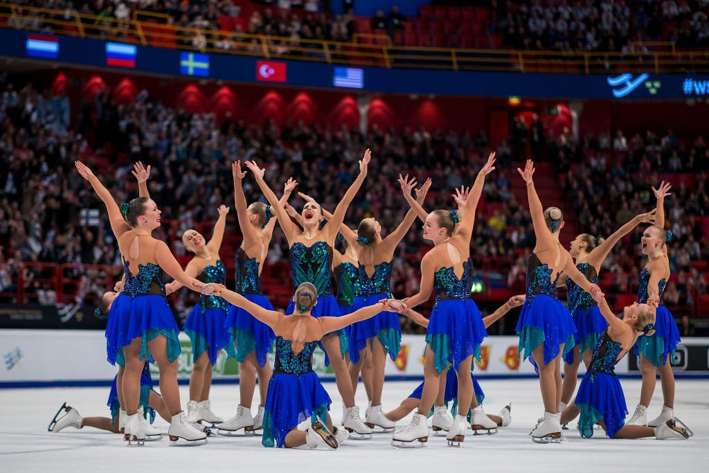 Team Marigold Ice Unity, seeking to defend their ISU World Synchronized Skating title on home ice in Helsinki, trail to Russia's Team Paradise at the halfway point ©Getty Images