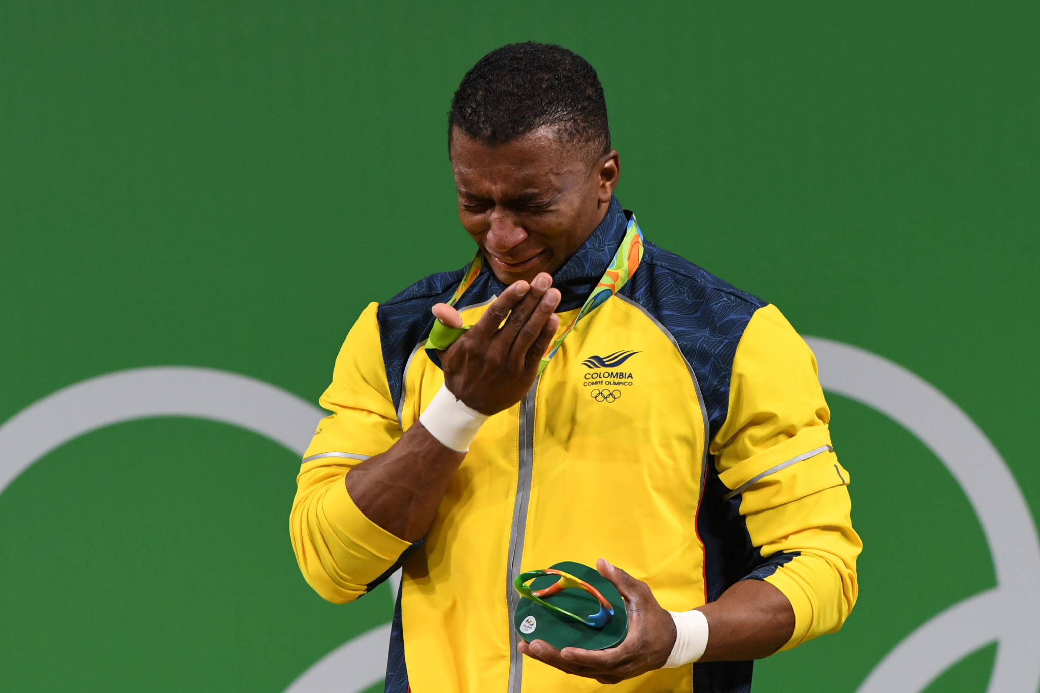 Oscar Figueroa's emotions got the better of him at Rio 2016 ©Getty Images