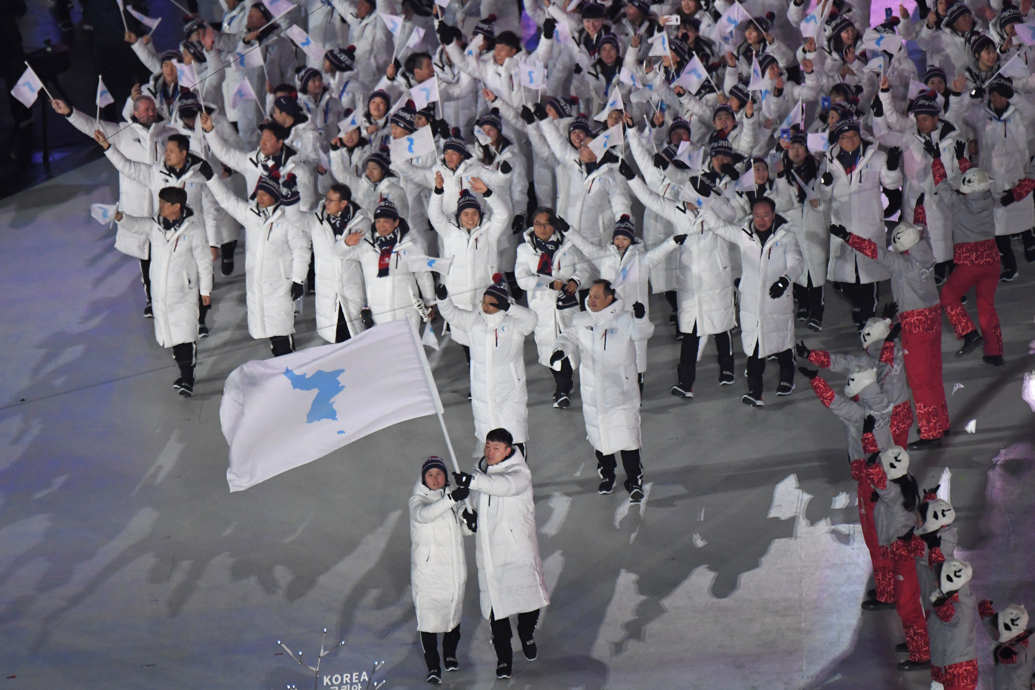 North and South Korea walked under a united flag at the Opening Ceremony of the Pyeongchang 2018 Winter Olympics ©Getty Images