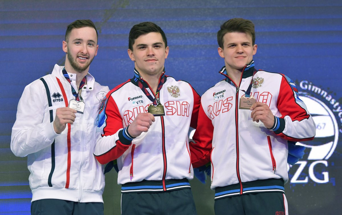 Russian gymnasts won four of the five apparatus gold medals available today at the European Artistic Gymnastics Individual Championships ©European Union of Gymnastics 