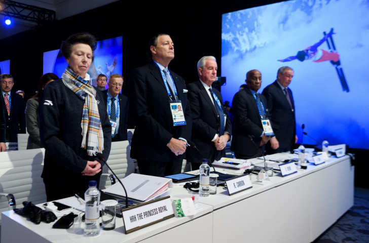 Sir Austin Sealy, second right, pictured with fellow International Olympic Committee  members, from left, Princess Anne, Puerto Rico's Richard Carrion, Britain's Craig Reedie and Russia's Shamil Tarpischev during an IOC session prior the Pyeongchang 2018 Winter Olympic Games ©Getty Images